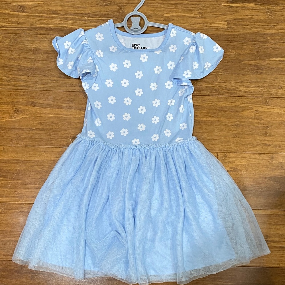 Epic Threads Light Blue Dress with White Flowers